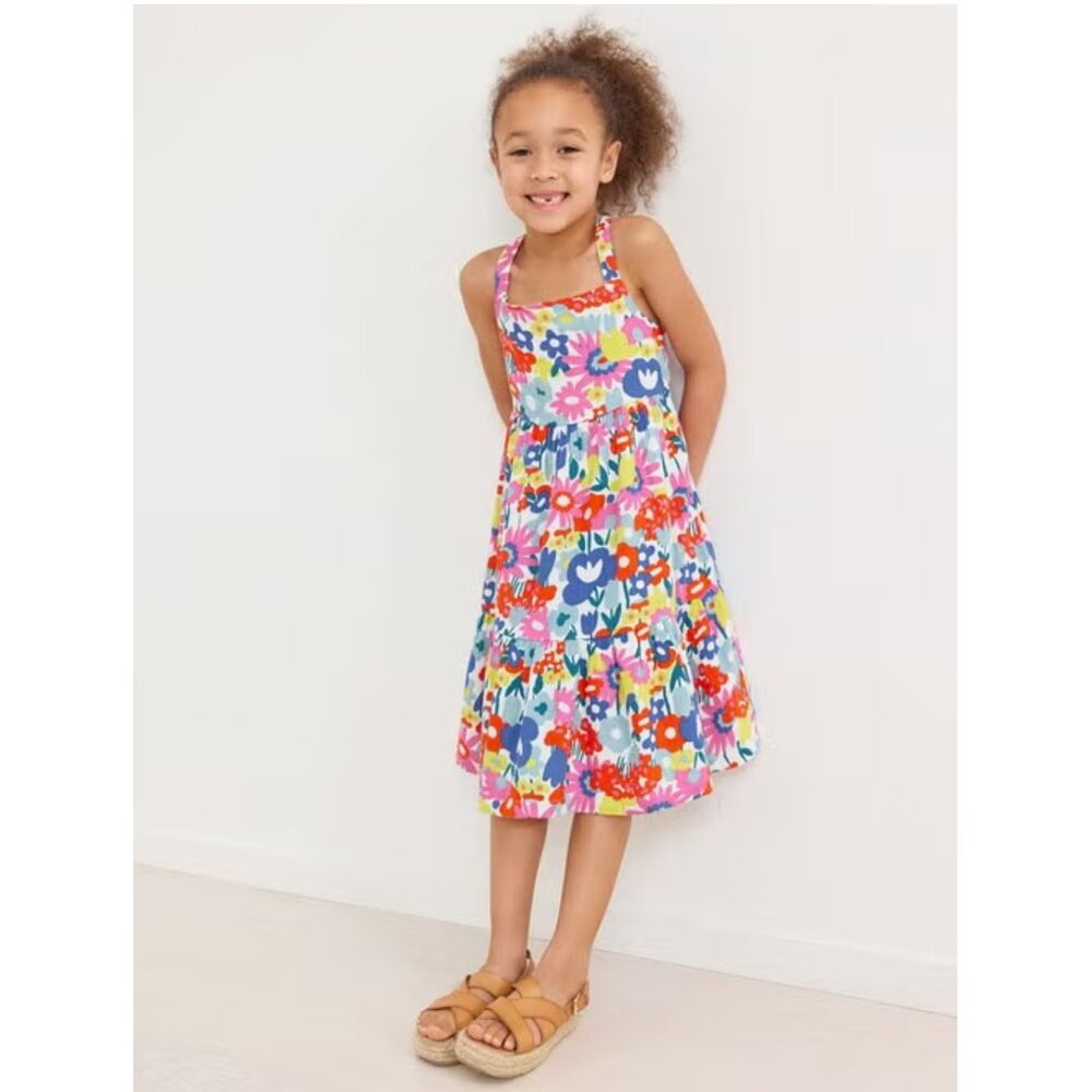 Hanna Andersson Girl's Floral Print Muslin Twirl Dress size 120 CM ~ US 6-7